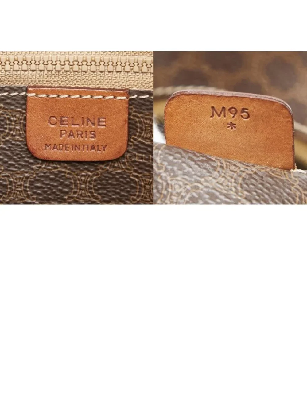 Celine Macadam Tote Brown Leather